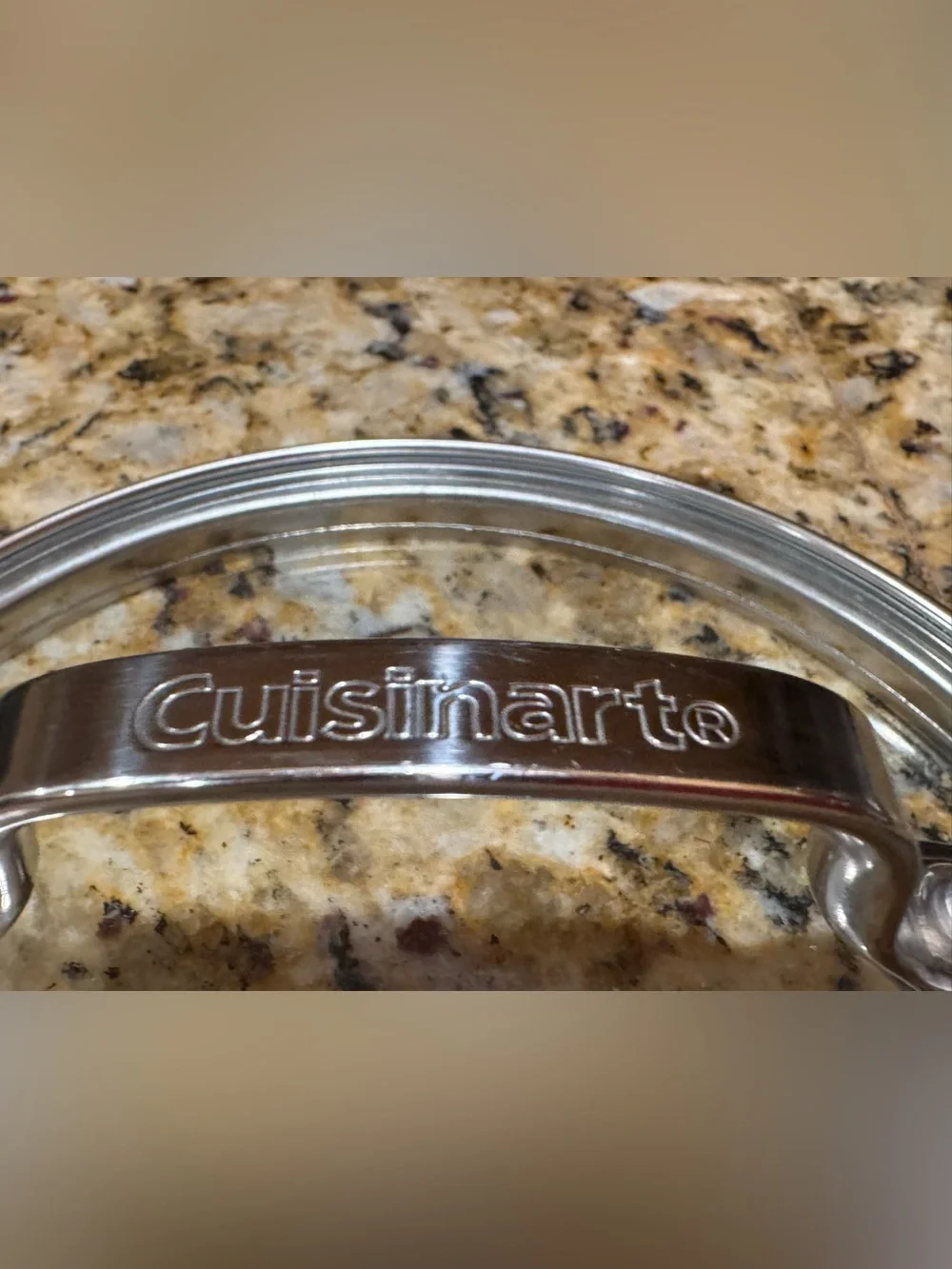 Cuisinart Clear Glass Replacement Small Lid 6.25” with Stainless Handle - Clear